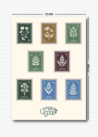 Pul Temalı 5'li Sticker | Bullet Journal | Notebook | Ajanda | Scrapbook Için Uygun Set