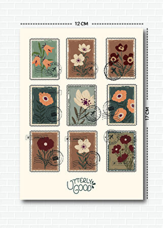 Pul Temalı 5'li Sticker | Bullet Journal | Notebook | Ajanda | Scrapbook Için Uygun Set