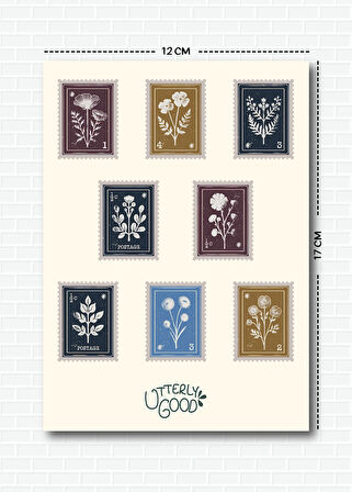 Pul Temalı 5'li Sticker | Bullet Journal | Notebook | Ajanda | Scrapbook Için Uygun Set