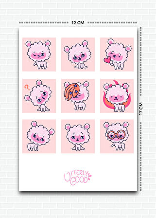 Hayvan Temalı 5'li Sticker | Bullet Journal | Notebook | Ajanda | Scrapbook Için Uygun Set