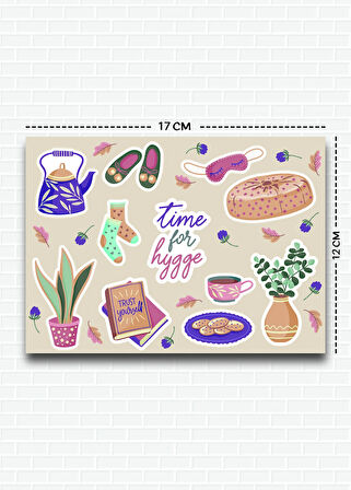 Cozy Temalı 5'li Sticker | Bullet Journal | Notebook | Ajanda | Scrapbook Için Uygun Set