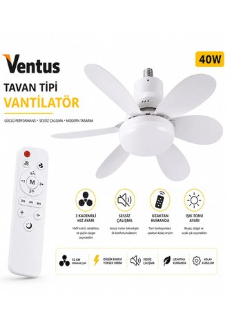 Sessiz Çalışma 6 Kanat ve Işıklı Uzaktan Kumandalı Tavan Tipi Vantilatör-Tavan Fanı