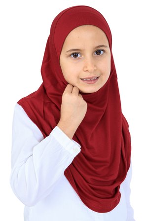 Kız Çocuk Hazır Başörtüsü Pratik Penye Şal Tesettür Giyim