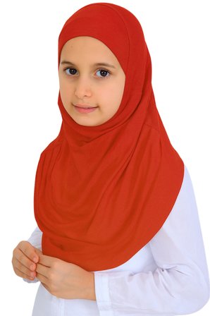 Kız Çocuk Hazır Başörtüsü Pratik Penye Şal Tesettür Giyim