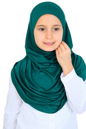 Kız Çocuk Hazır Başörtüsü Pratik Penye Şal Tesettür Giyim