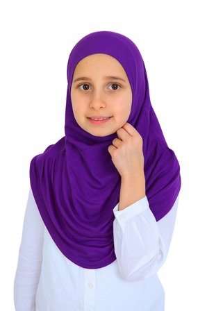 Kız Çocuk Hazır Başörtüsü Pratik Penye Şal Tesettür Giyim