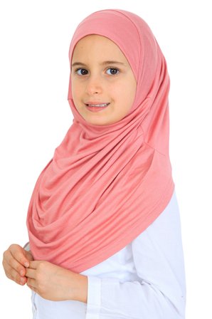 Kız Çocuk Hazır Başörtüsü Pratik Penye Şal Tesettür Giyim