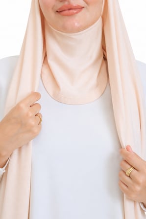 Penye Boyun Kapamalı Şal Başörtü Hazır Giyim Turban Esnek Jersey Şal