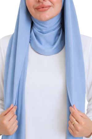 Penye Boyun Kapamalı Şal Başörtü Hazır Giyim Turban Esnek Jersey Şal