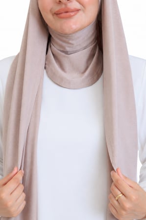 Penye Boyun Kapamalı Şal Başörtü Hazır Giyim Turban Esnek Jersey Şal