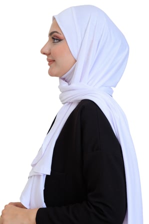 Penye Boyun Kapamalı Şal Başörtü Hazır Giyim Turban Esnek Jersey Şal