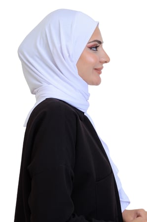 Penye Boyun Kapamalı Şal Başörtü Hazır Giyim Turban Esnek Jersey Şal