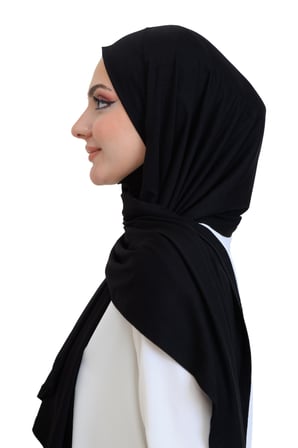 Penye Boyun Kapamalı Şal Başörtü Hazır Giyim Turban Esnek Jersey Şal