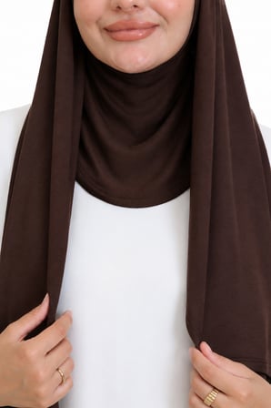 Penye Boyun Kapamalı Şal Başörtü Hazır Giyim Turban Esnek Jersey Şal