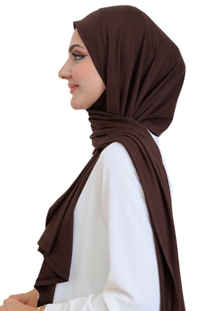 Penye Boyun Kapamalı Şal Başörtü Hazır Giyim Turban Esnek Jersey Şal