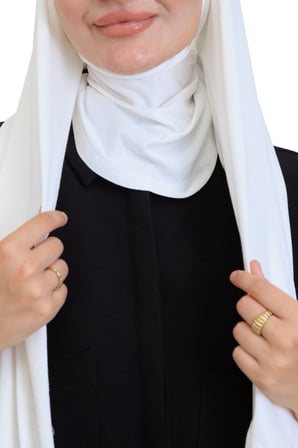 Penye Boyun Kapamalı Şal Başörtü Hazır Giyim Turban Esnek Jersey Şal