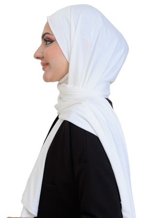 Penye Boyun Kapamalı Şal Başörtü Hazır Giyim Turban Esnek Jersey Şal