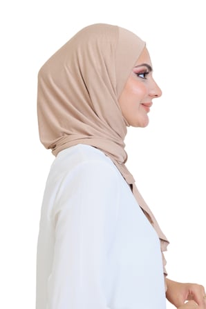 Penye Boyun Kapamalı Şal Başörtü Hazır Giyim Turban Esnek Jersey Şal