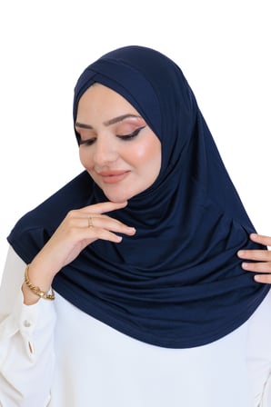 Kadın Tek Parça Hazır Türban Çapraz Kendinden Boneli Viskon Başörtüsü