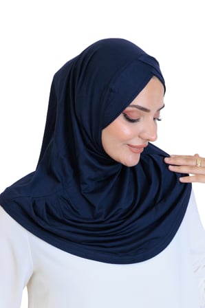 Kadın Tek Parça Hazır Türban Çapraz Kendinden Boneli Viskon Başörtüsü