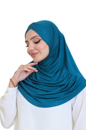 Kadın Tek Parça Hazır Türban Çapraz Kendinden Boneli Viskon Başörtüsü