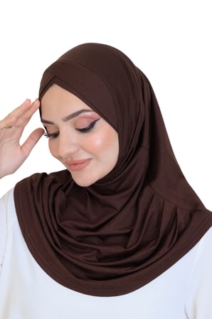 Kadın Tek Parça Hazır Türban Çapraz Kendinden Boneli Viskon Başörtüsü