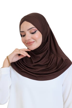 Kadın Tek Parça Hazır Türban Çapraz Kendinden Boneli Viskon Başörtüsü