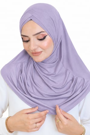 Kadın Tek Parça Hazır Türban Çapraz Kendinden Boneli Viskon Başörtüsü