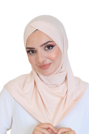 Kadın Hazır Türban Çapraz Tek Parça Pratik Namaz Başörtüsü