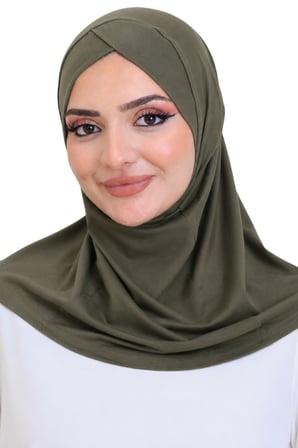 Kadın Hazır Türban Çapraz Tek Parça Pratik Namaz Başörtüsü