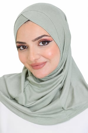 Kadın Hazır Türban Çapraz Tek Parça Pratik Namaz Başörtüsü