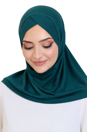 Kadın Hazır Türban Çapraz Tek Parça Pratik Namaz Başörtüsü