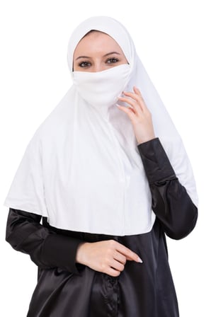 Hazır Başörtüsü Pratik İslami Giyim Penye Peçeli Türban Namaz İçin Yumuşak Eşarp