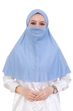Hazır Başörtüsü Pratik İslami Giyim Penye Peçeli Türban Namaz İçin Yumuşak Eşarp