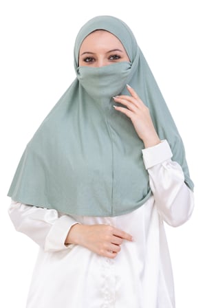 Hazır Başörtüsü Pratik İslami Giyim Penye Peçeli Türban Namaz İçin Yumuşak Eşarp