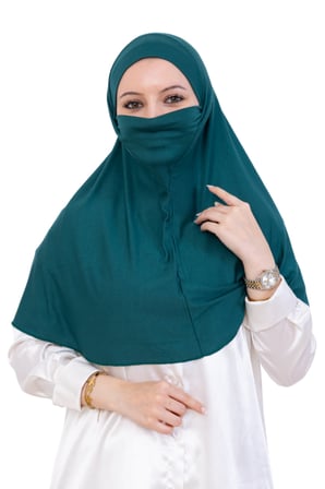 Hazır Başörtüsü Pratik İslami Giyim Penye Peçeli Türban Namaz İçin Yumuşak Eşarp