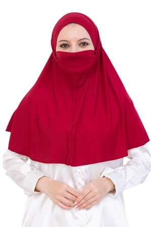 Hazır Başörtüsü Pratik İslami Giyim Penye Peçeli Türban Namaz İçin Yumuşak Eşarp