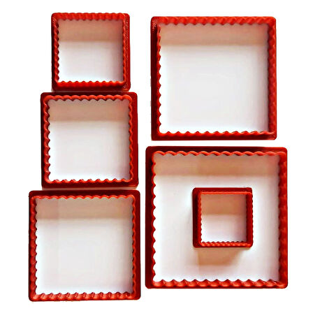 Volovan Set 6 Parça - Kare Tırtıklı