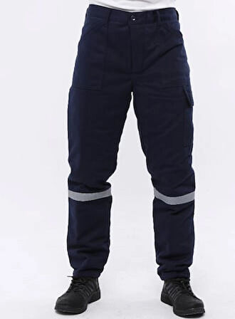 7/7 Gabardin Kapitoneli Kışlık İş Pantolonu Lacivert 5 Cepli Beli Likralı 