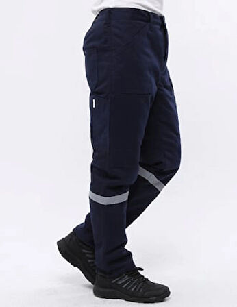 7/7 Gabardin Kapitoneli Kışlık İş Pantolonu Lacivert 5 Cepli Beli Likralı 