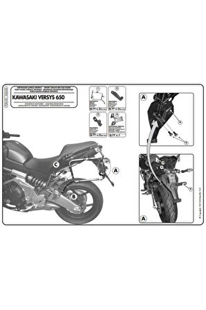 Plr450 Kawasaki Versys 650 (10-14) Yan Çanta Demiri Uyumlu