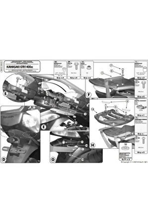 Gıvı Sr410 Kawasakı Gtr 1400 (07-15) Arka Çanta Taşıyıcı