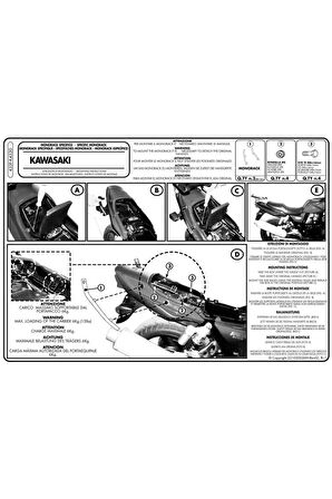 433f Kawasakı Zrx 1200 R-s (01-02)zrx 1100 S (97-01) Arka Çanta Taşıyıcı