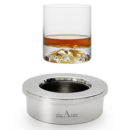 Deluxe El Yapımı Çelik Viski Soğutucu ve Premium Viski Kadehi Seti