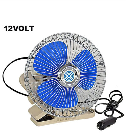 Vantilatör 10'' Mandallı 12 Volt Çakmaklık Girişli Modlu Hızlı Yavaş Devreli Döner Başlıklı