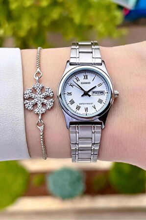 Casio CSISTE28 Kadranı BeyazTakvimli Hediye Paketli Kadın Kol Saati ve Bileklik