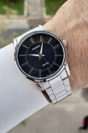 Casio CSISTE100 Kadranı Siyah Kordonu Gümüş Renk Hediye Paketli Erkek Kol Saati