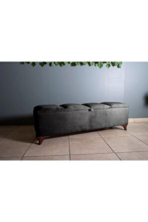 Vetra V2 Antrasit Sandıklı Puf - Dilimli Model 140cm Sandıklı Bench