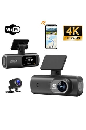 4K Araç Kamerası WiFi Gece Görüşü Hareket Algılama Geniş Açılı Lens 1.47 İnç Ekran Döngüsel Kayıt