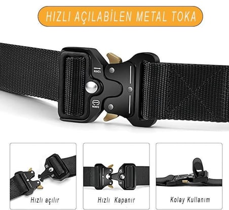 Dağcılık Aksesuarı Erkek Aksesuar Giyim Tamamlayıcısı Single Sword Kobra Kemer 125 Cm X 3.8 Cm